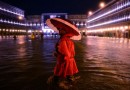 Высокий прилив затапливает Венецию