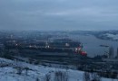 Из-за низких температур покрывается льдом незамерзающий Кольский залив