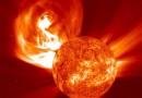 Размер очередной солнечной вспышки в два раза превысил размеры Земли