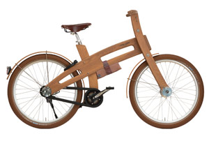 Голландцы представили электрическую версию деревянного велосипеда